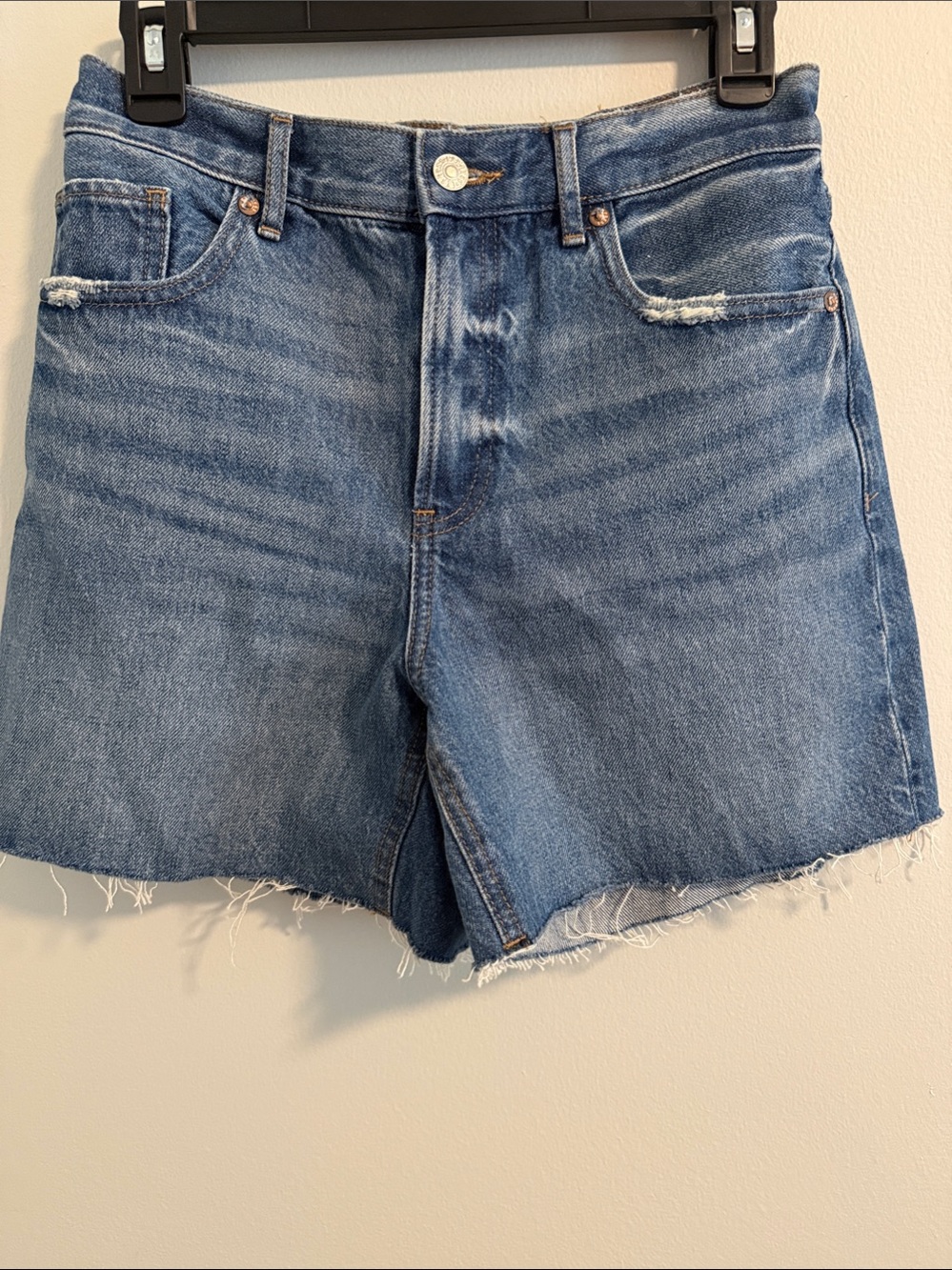Express Mid-Blue Denim Cutoff Shorts